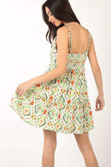 VERY J Floral Back Smocked Ruffled Mini Dress - Trendsi - Flyclothing LLC