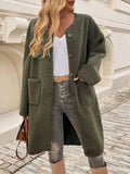 Devine Button Up Long Sleeve Coat - Trendsi - Flyclothing LLC