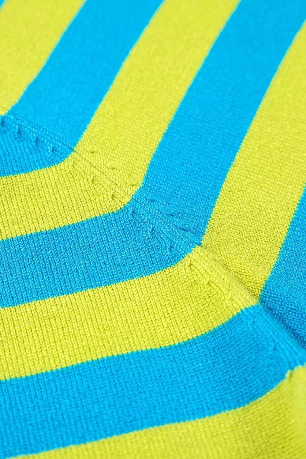 Striped Round Neck Long Sleeve Sweater - Trendsi - Flyclothing LLC