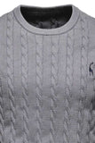 Men's Cable-Knit Round Neck Long Sleeve Sweater - Trendsi - Flyclothing LLC