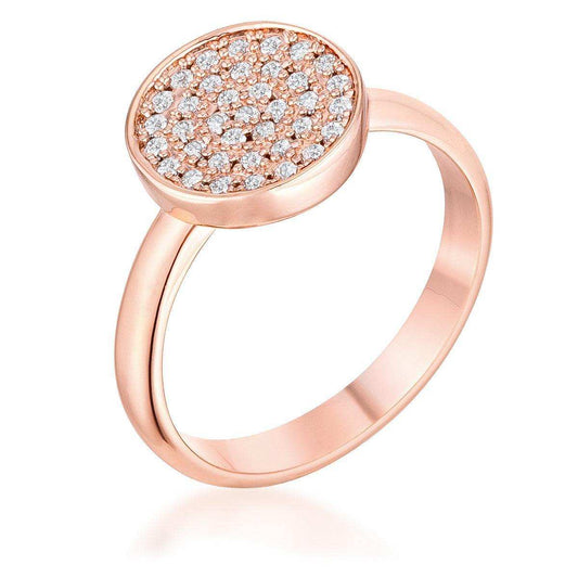 0.2ct CZ Rose Gold Pave Circle Ring - JGI - Flyclothing LLC