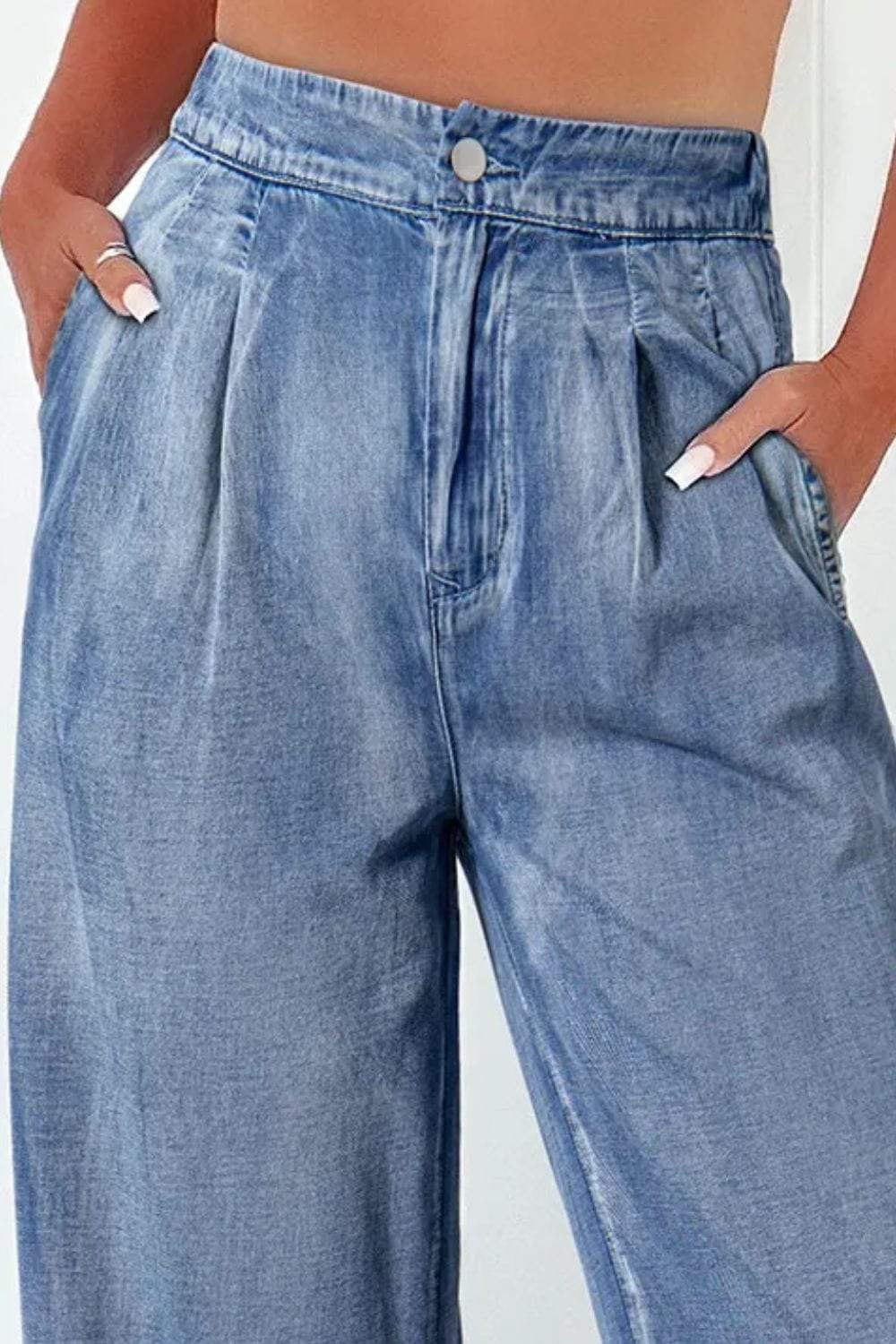 High Waist Wide Leg Jeans - Trendsi - Flyclothing LLC
