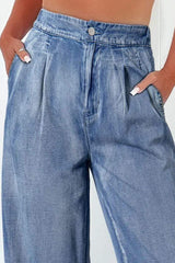 High Waist Wide Leg Jeans - Trendsi - Flyclothing LLC