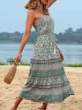 Tassel Printed Spaghetti Strap Dress - Trendsi