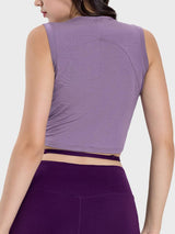 Drawstring Ruched Wide Strap Active Tank - Trendsi - Flyclothing LLC