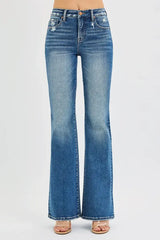 RISEN Full Size Tummy Control High Rise Flare Jeans Plus Size - Trendsi - Flyclothing LLC