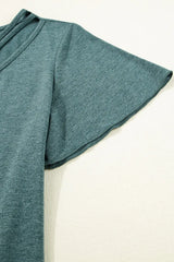 V-Neck Short Sleeve T-Shirt - Trendsi - Flyclothing LLC