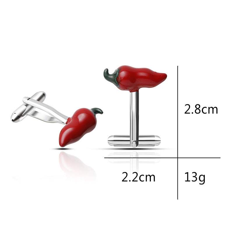 Mens Creative Red Pepper French Cufflinks - My Store - Flyclothing LLC