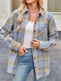 Plaid Button Up Long Sleeve Shirt - Trendsi - Flyclothing LLC