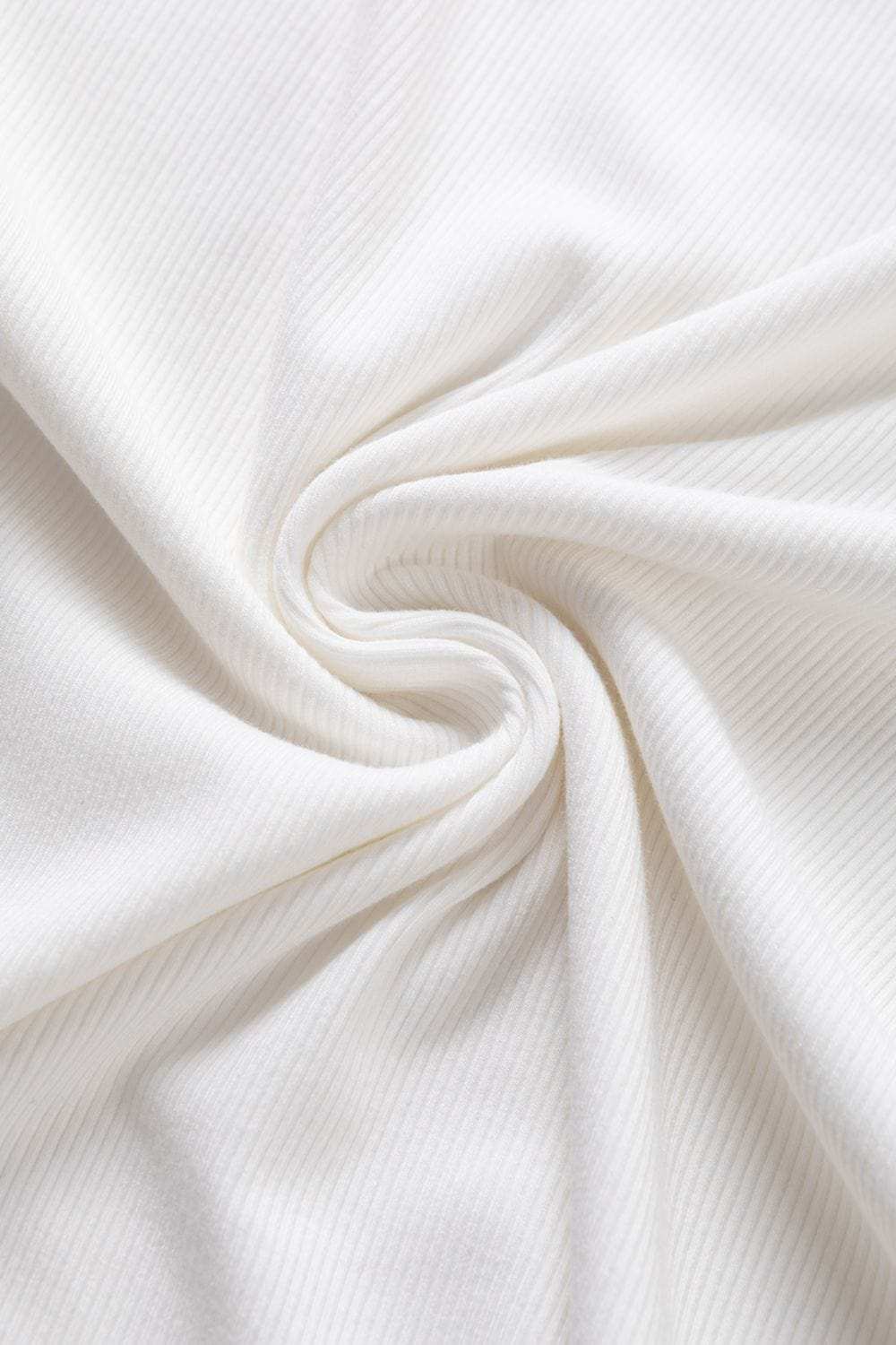 Round Neck Contrast Tweed Puff Sleeve Top - Trendsi - Flyclothing LLC