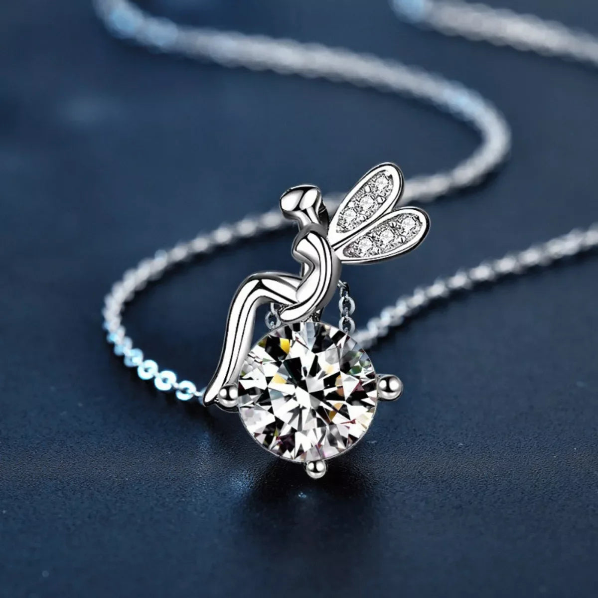 1 Carat Moissanite Pendant Necklace - Trendsi - Flyclothing LLC