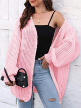 Open Front Long Sleeve Cardigan - Trendsi - Flyclothing LLC