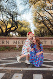 SMU Plaid Mustang 3/4 Sleeve Pocket Twirl Dress - Mila & Rose ®