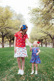 SMU Red Mustang Ruffle Pocket Tee - Mila & Rose ®