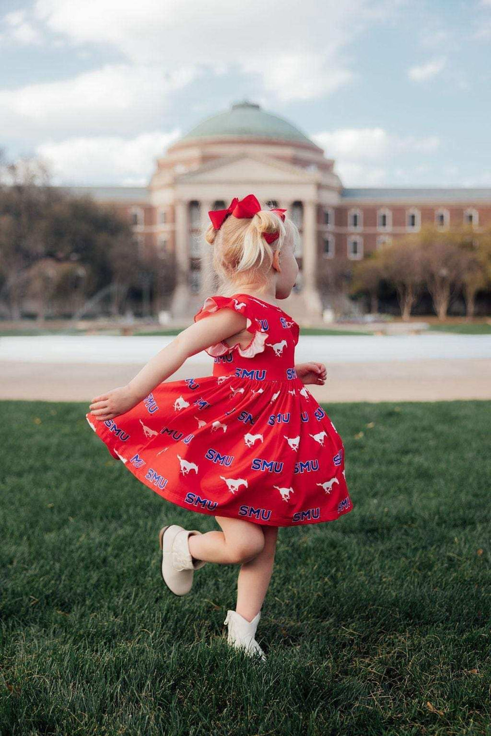 SMU Red Mustang Flutter Twirl Dress - Mila & Rose ® - Flyclothing LLC