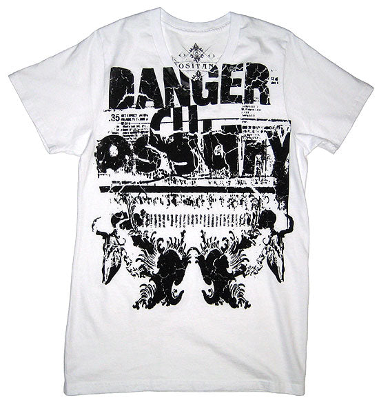 Positano Clothing Danger White V-Neck Shirt - Positano Clothing - Flyclothing LLC