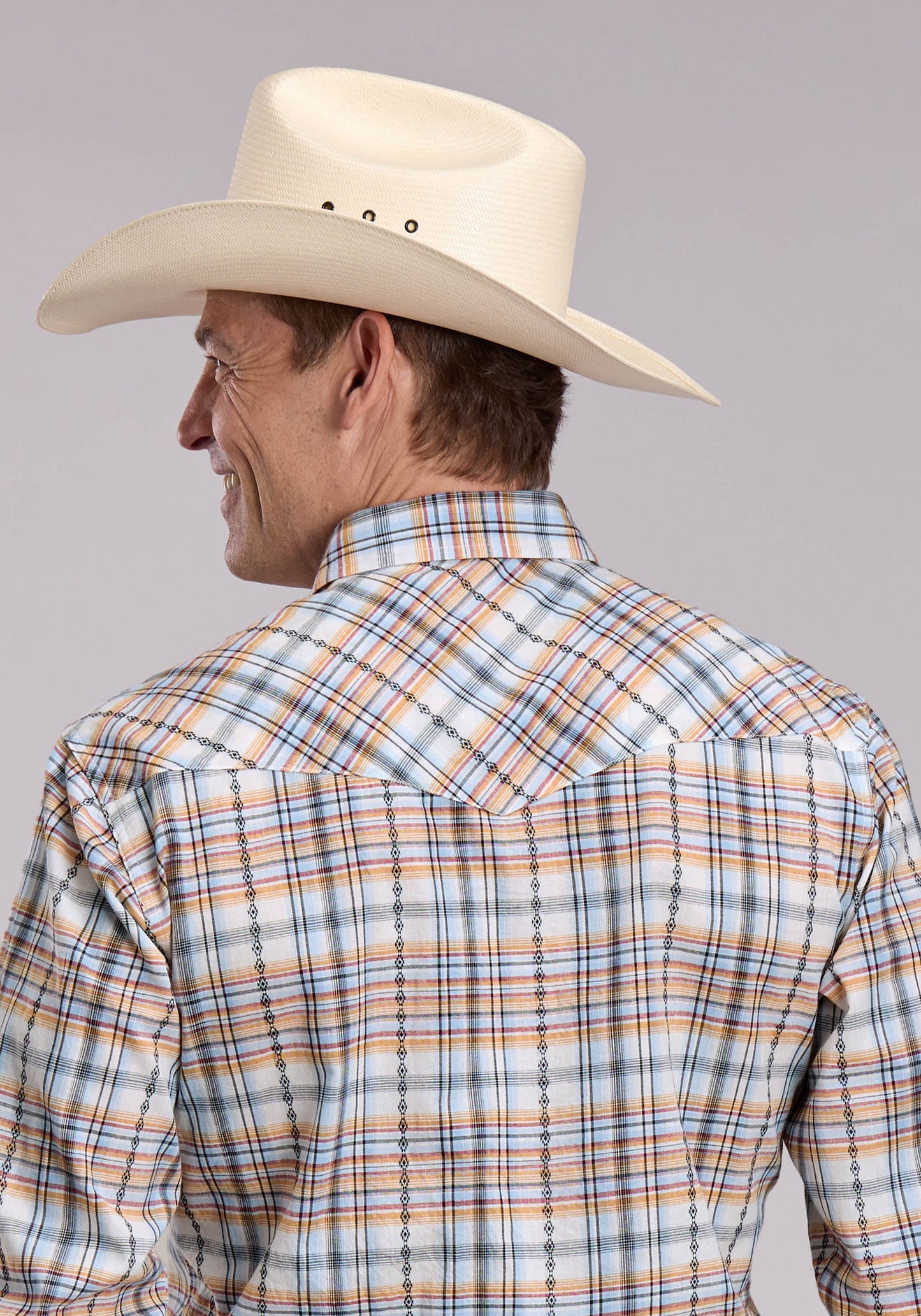 Mens Roper Serape Plaid Long Sleeve Snap Shirt