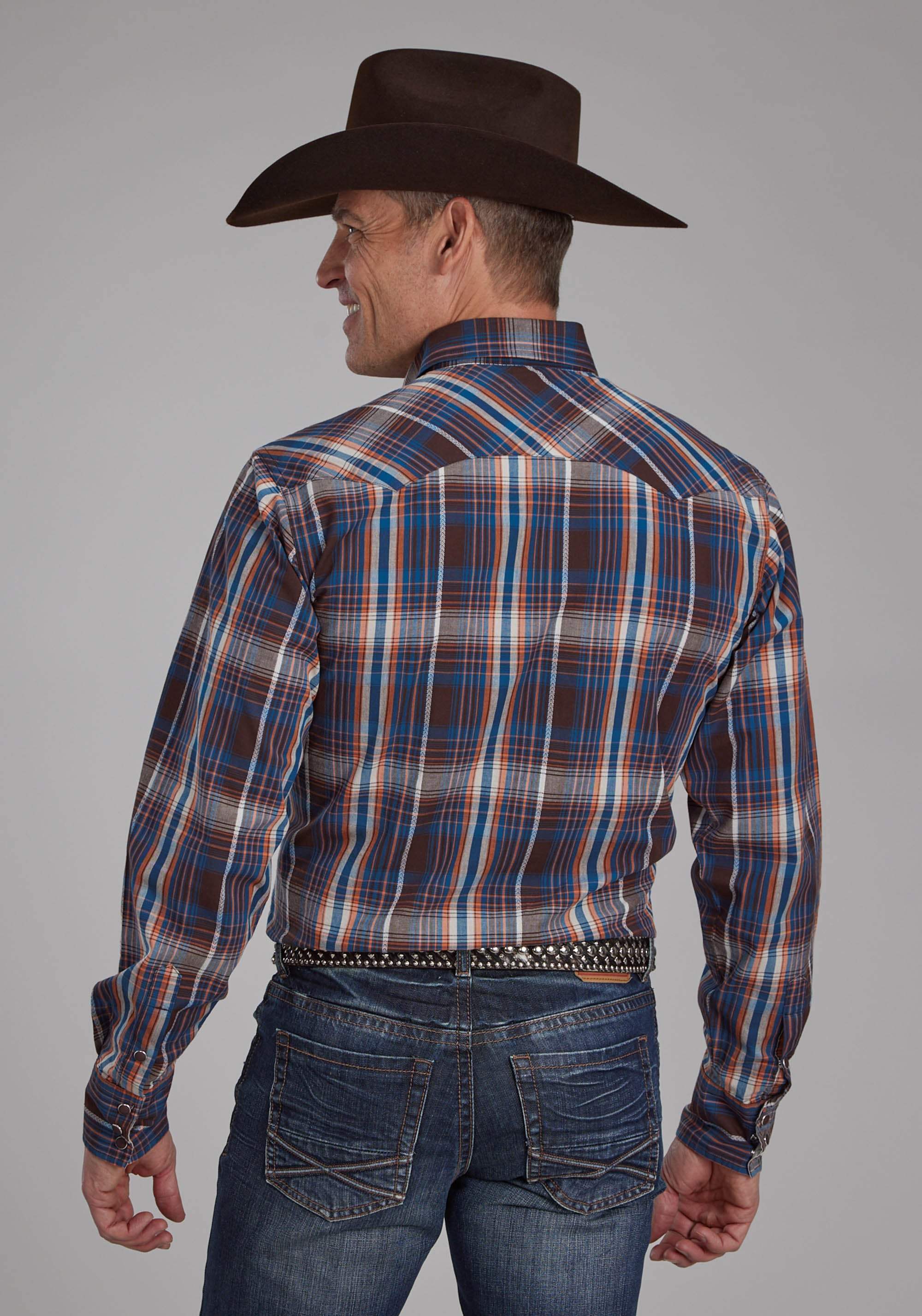 Roper Mens Arrow Dobby Long Sleeve Snap Western Shirt - Roper - Flyclothing LLC