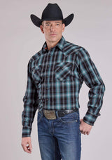 Roper Mens Long Sleeve Snap Diamond Dobby Western Shirt - Roper - Flyclothing LLC