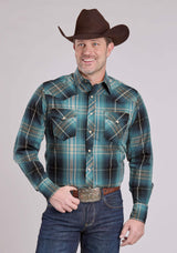Mens Roper Aztec Dobby Long Sleeve Snap Shirt - Roper - Flyclothing LLC