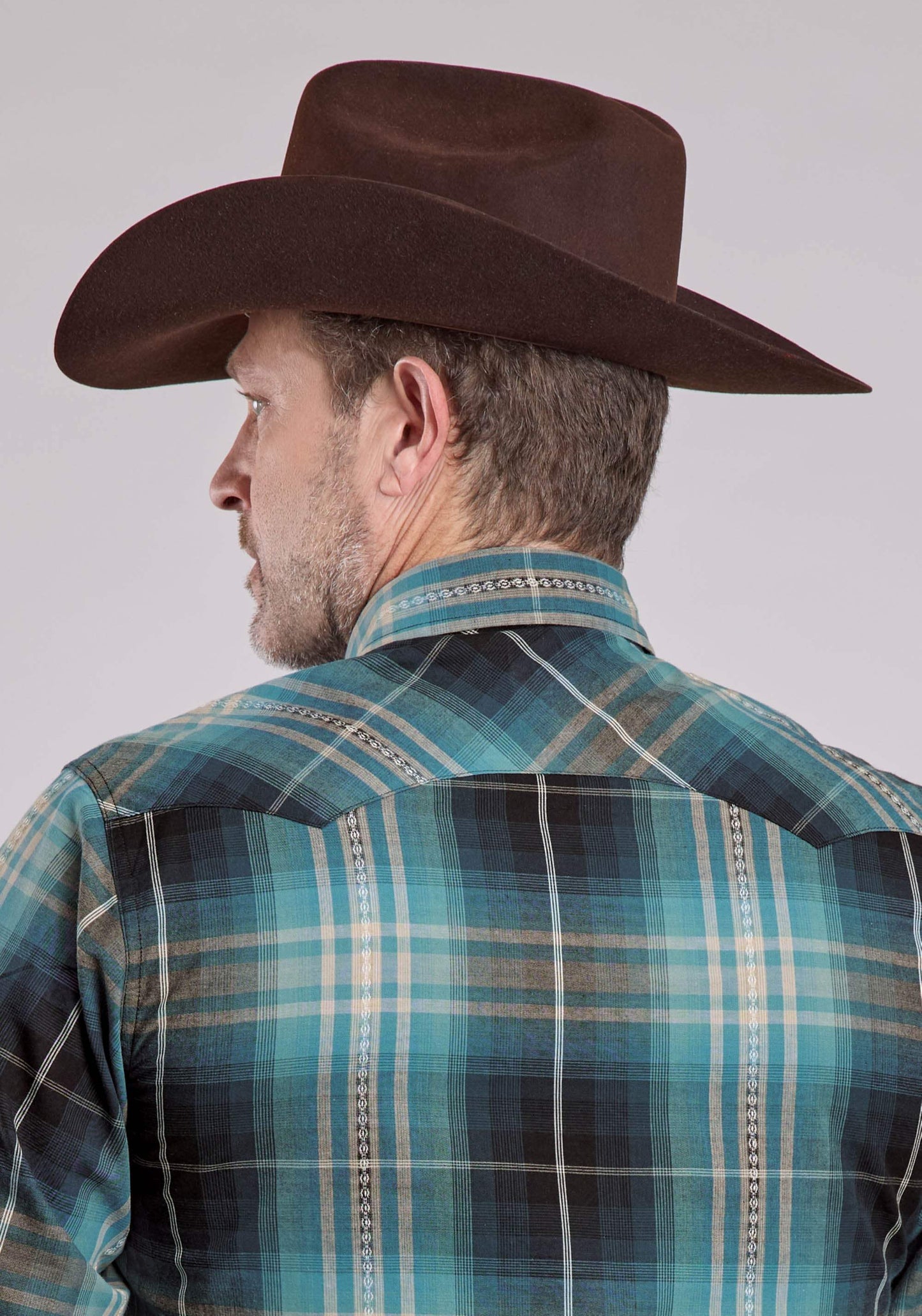 Mens Roper Aztec Dobby Long Sleeve Snap Shirt - Roper - Flyclothing LLC