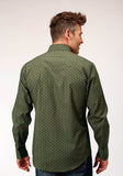 Roper Mens Long Sleeve Snap Drybrush Diamonds Western Shirt - Roper