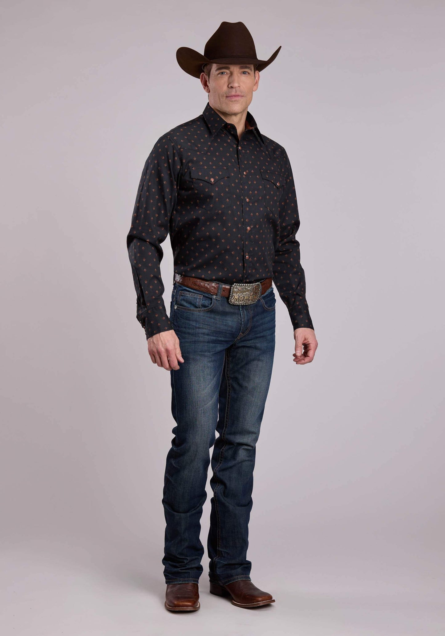 Roper Mens Long Sleeve Snap Aztec Foulard Print Western Shirt - Roper - Flyclothing LLC