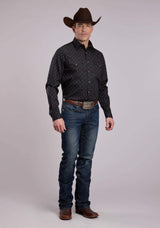Roper Mens Long Sleeve Snap Aztec Foulard Print Western Shirt - Roper - Flyclothing LLC