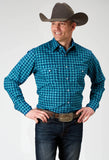 Roper Mens Long Sleeve Snap Scribble Print Western Shirt - Roper