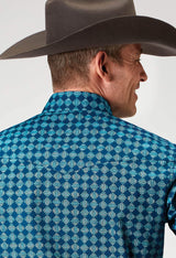 Roper Mens Long Sleeve Snap Scribble Print Western Shirt - Roper - Flyclothing LLC