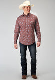 Roper Mens Long Sleeve Snap Vintage Paisley Print Western Shirt - Roper