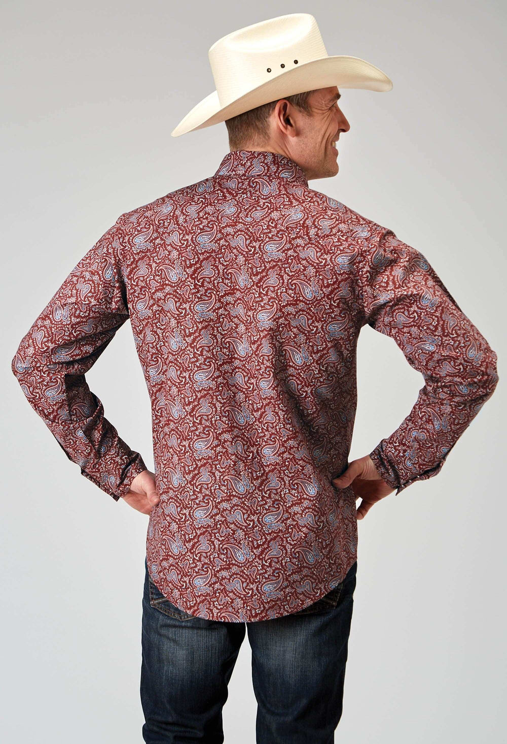 Roper Mens Long Sleeve Snap Vintage Paisley Print Western Shirt - Roper - Flyclothing LLC