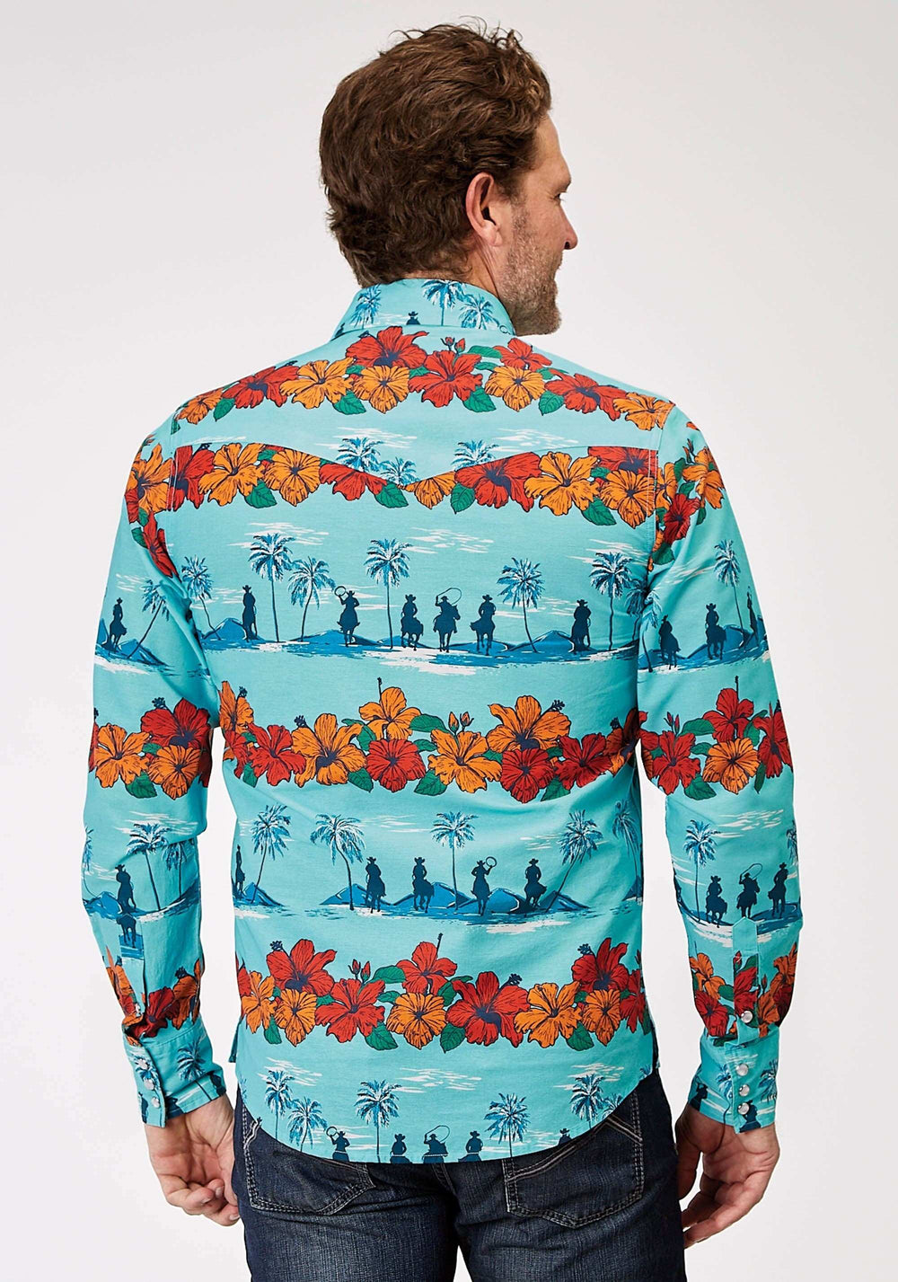 Roper Mens Long Sleeve Snap Hawaiian Print Western Shirt - Roper - Flyclothing LLC