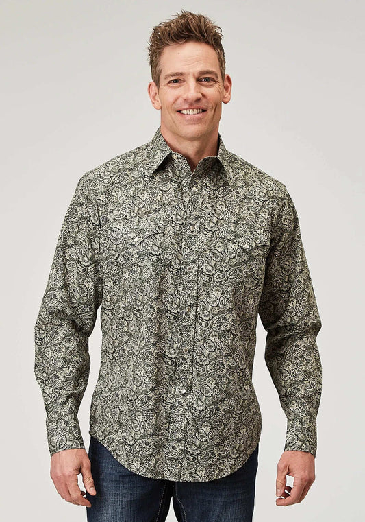 Roper Mens Long Sleeve Snap Estampa Paisley Western Shirt - Roper - Flyclothing LLC