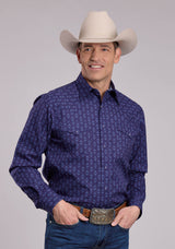 Mens Roper Aztecs Print Long Sleeve Snap Shirt