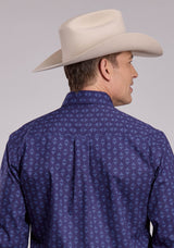 Mens Roper Aztecs Print Long Sleeve Snap Shirt