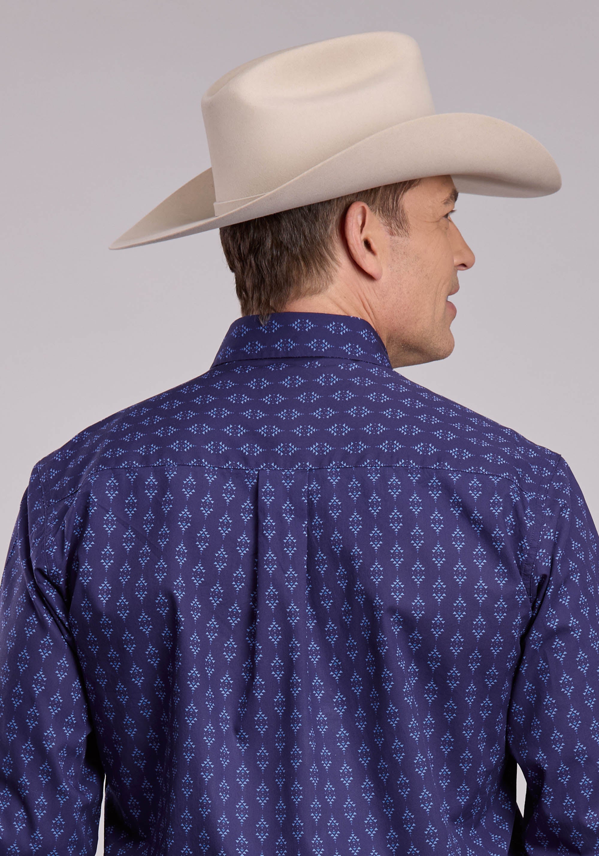 Mens Roper Aztecs Print Long Sleeve Snap Shirt