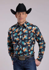 Mens Roper Hawaiian Print Long Sleeve Snap Shirt - Roper - Flyclothing LLC