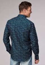 Roper Mens Desert Stripe Print Long Sleeve Snap Western Shirt - Roper - Flyclothing LLC