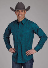Roper Mens Tonal Paisley Long Sleeve Snap Western Shirt - Roper - Flyclothing LLC