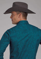 Roper Mens Tonal Paisley Long Sleeve Snap Western Shirt - Roper - Flyclothing LLC
