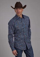 Roper Mens River Paisley Long Sleeve Snap Western Shirt - Roper - Flyclothing LLC