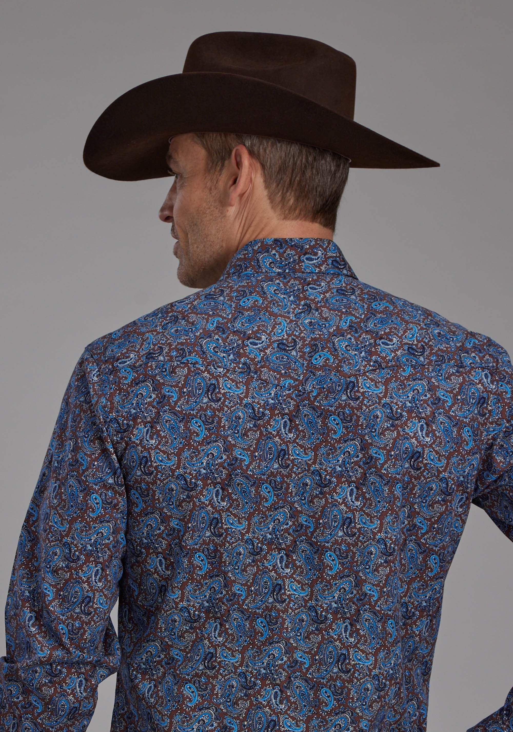 Roper Mens River Paisley Long Sleeve Snap Western Shirt - Roper - Flyclothing LLC