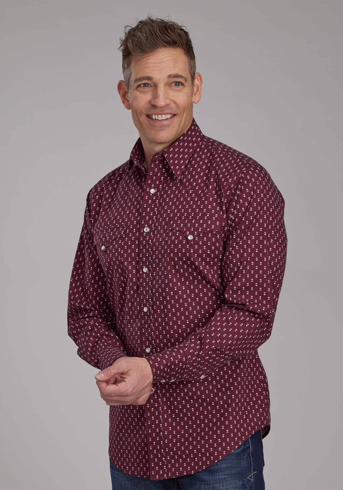 Roper Mens Arrow Print Long Sleeve Snap Western Shirt - Roper - Flyclothing LLC