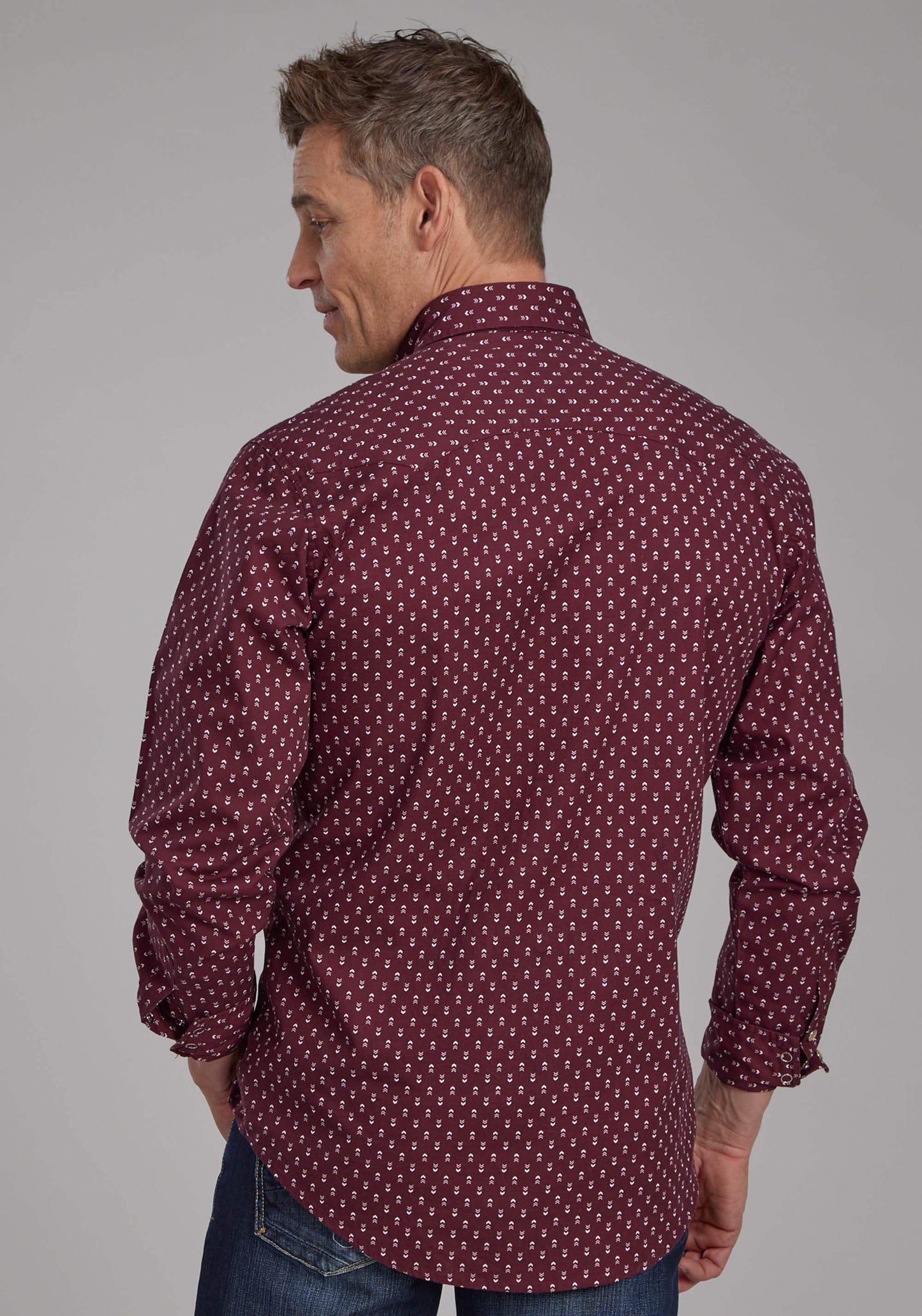 Roper Mens Arrow Print Long Sleeve Snap Western Shirt - Roper - Flyclothing LLC