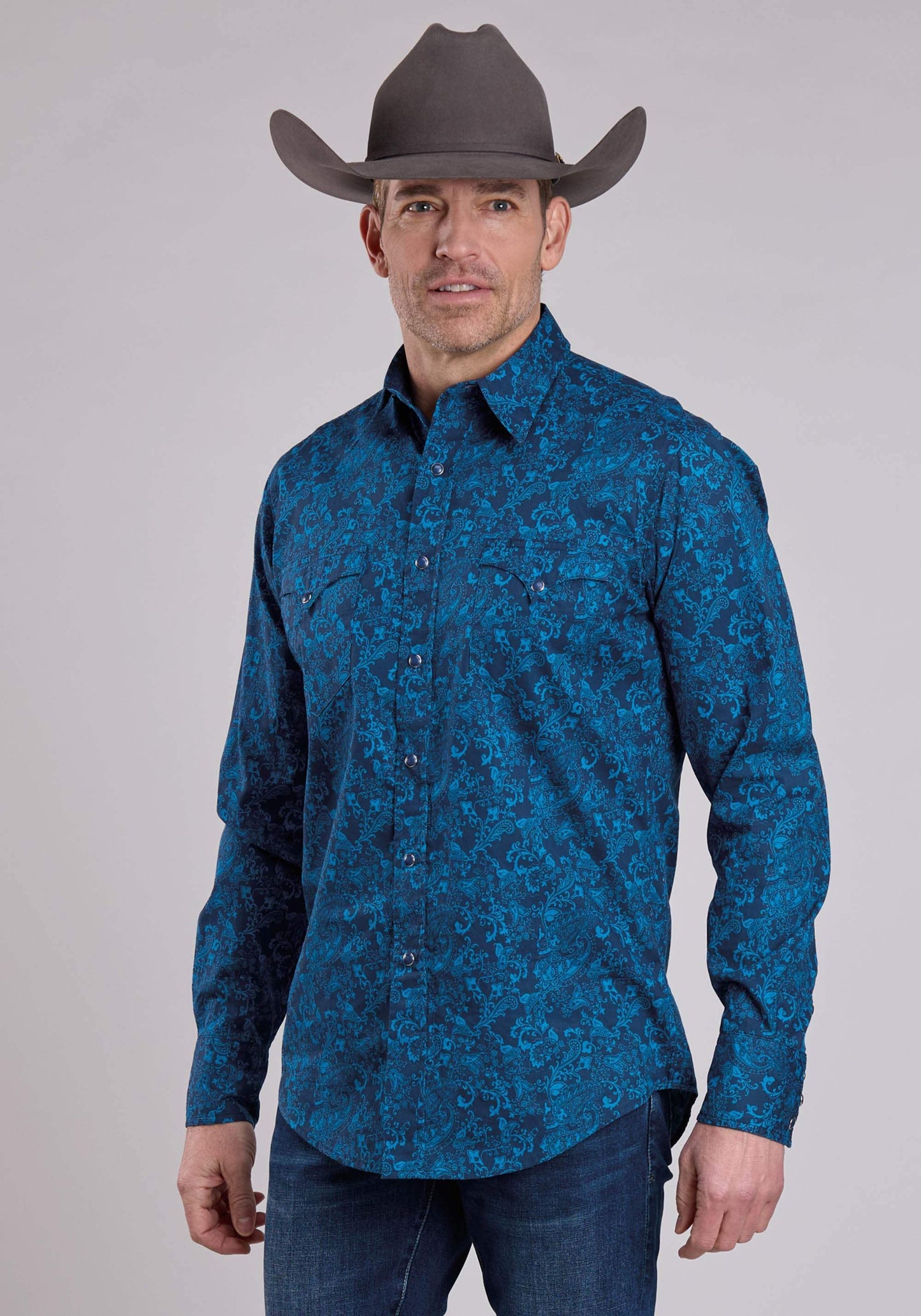 Roper Mens Long Sleeve Snap Brilliant Paisley Print Western Shirt - Roper - Flyclothing LLC