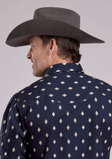 Roper Mens Long Sleeve Snap Ombre Aztecs Western Shirt
