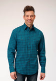 Roper Mens Long Sleeve Snap Tiles Print Western Shirt - Roper