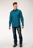 Roper Mens Long Sleeve Snap Tiles Print Western Shirt - Roper