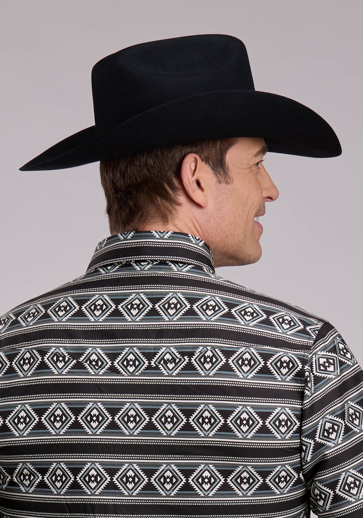 Roper Mens Long Sleeve Snap Aztec Stripe Western Shirt